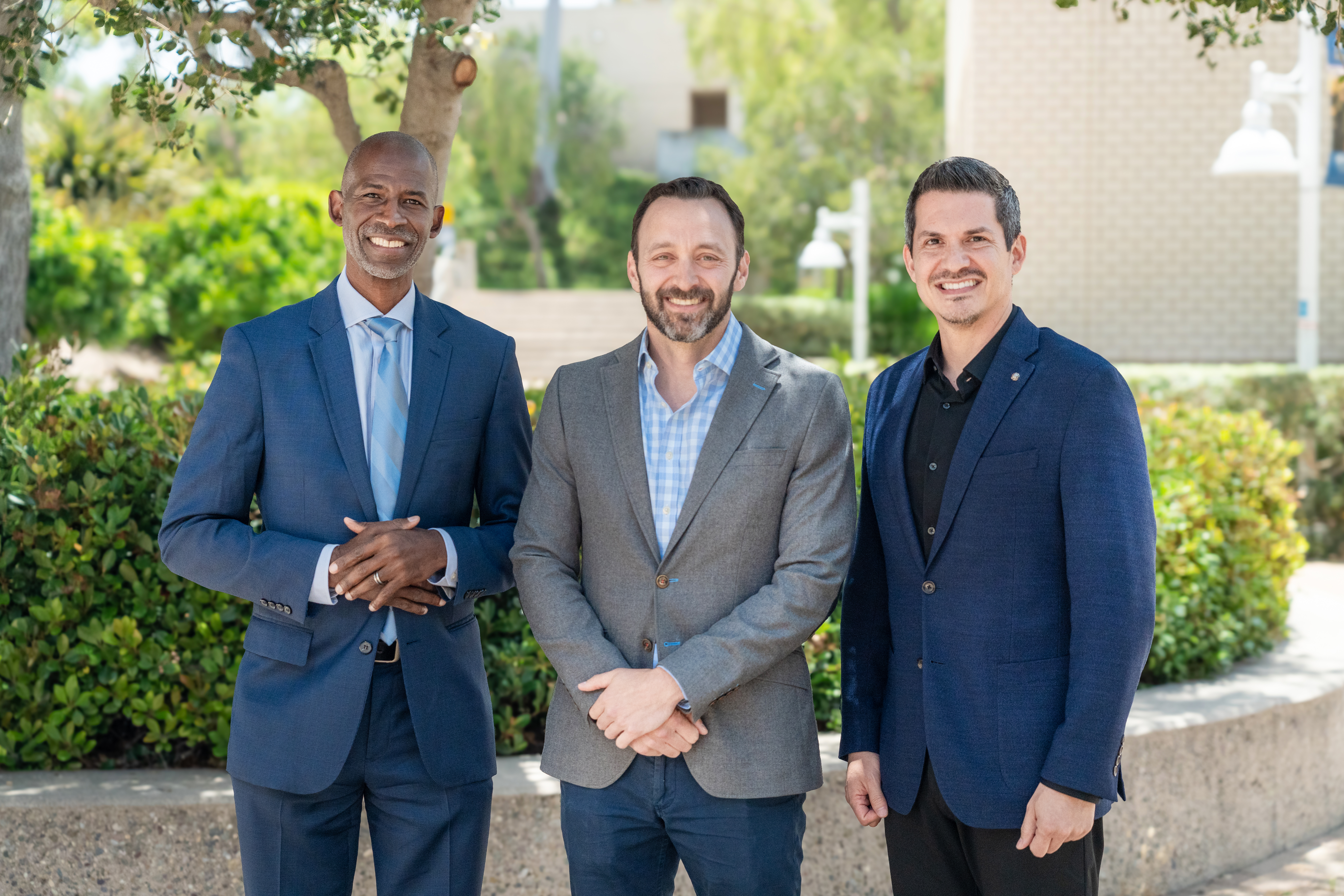 UC Irvine Paul Merage School of Business and Konnect leadership announcing the executive education partnership: Dean Ian O. Williamson, Associate Professor Noah Askin, and Jamie Viramontes